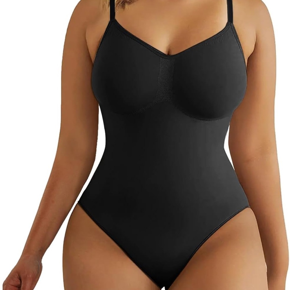 Black Shapewear Thong Bodysuit